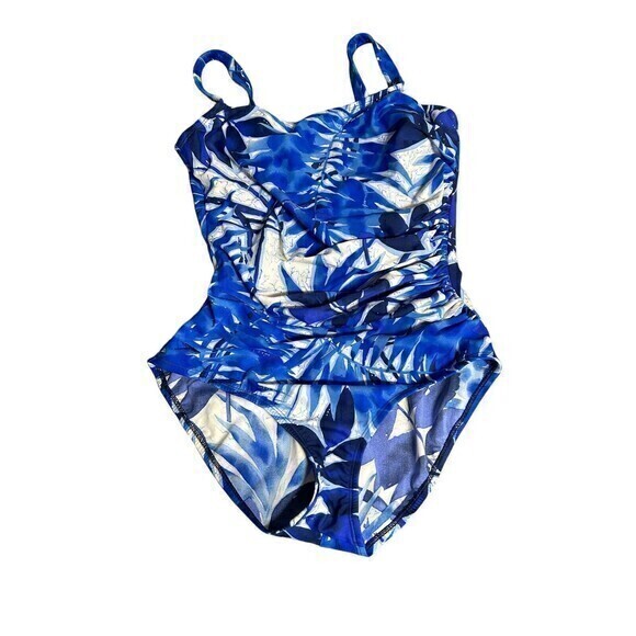 Speedo Women's Size‎ 18 Blue/white One Piece Swimsuit Summer Beach - Picture 1 of 5